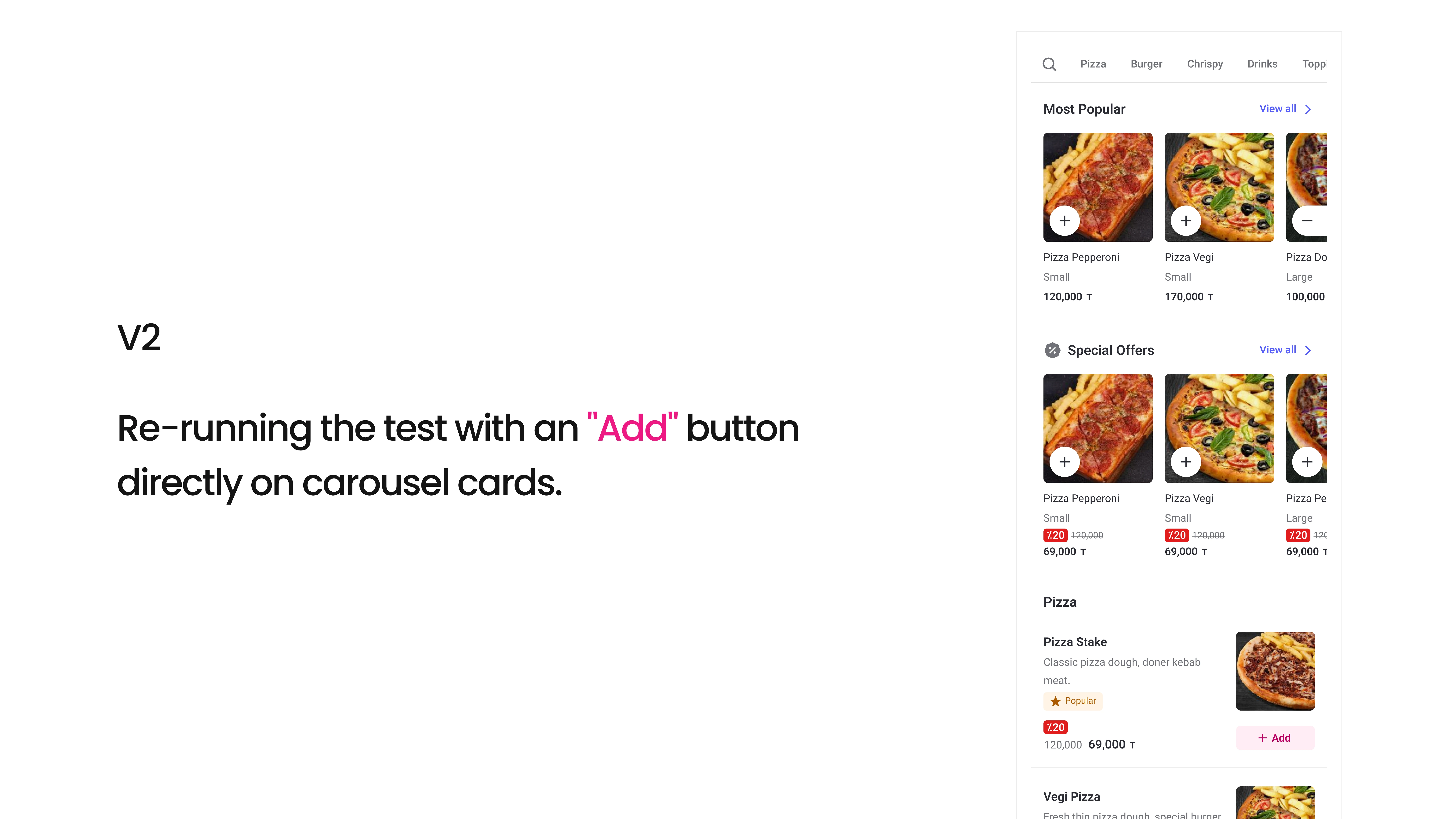 A/B test results dashboard